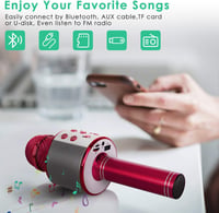 KIDWILL Bluetooth Karaoke Mikrofon Gyerekeknek - Piros, Beépített Hangszóróval és FM Rádióval 3
