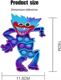 Kék Huggy Wuggy Pop It Antistressz Játék - Poppy Playtime Figura 2