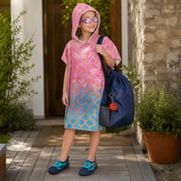 Pachet Aventură Înot: încălțăminte apă + ochelari oglindă + rucsac sport cu plasă + poncho cu glugă 1