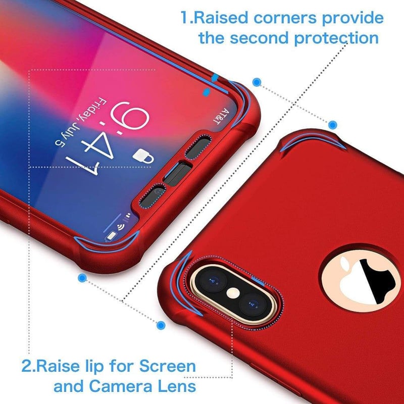 iPhone X/XS Bordó Szilikon Tok Szett 2db Üvegfóliával