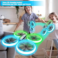 AVIALOGIC Q9s Gyerek RC Helikopter Drón Kék-Zöld Fényekkel, 360° Forgással, Magasságtartással és Headless Móddal - Tökéletes Ajándék Fiúknak 2