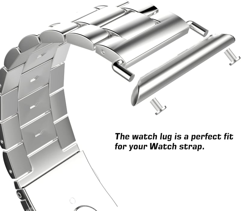 MoKo Fém Órapánt Adapter Apple Watch Ultra 2/SE/Series 9-1 Órákhoz - Kompatibilis 49/45/44/42/41/40/38mm Méretekkel