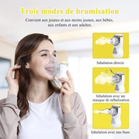 FEELLIFE Hordozható Inhalátor - Állítható Porlasztású Asztma és Légúti Kezelő Készülék Gyerekeknek és Felnőtteknek 3