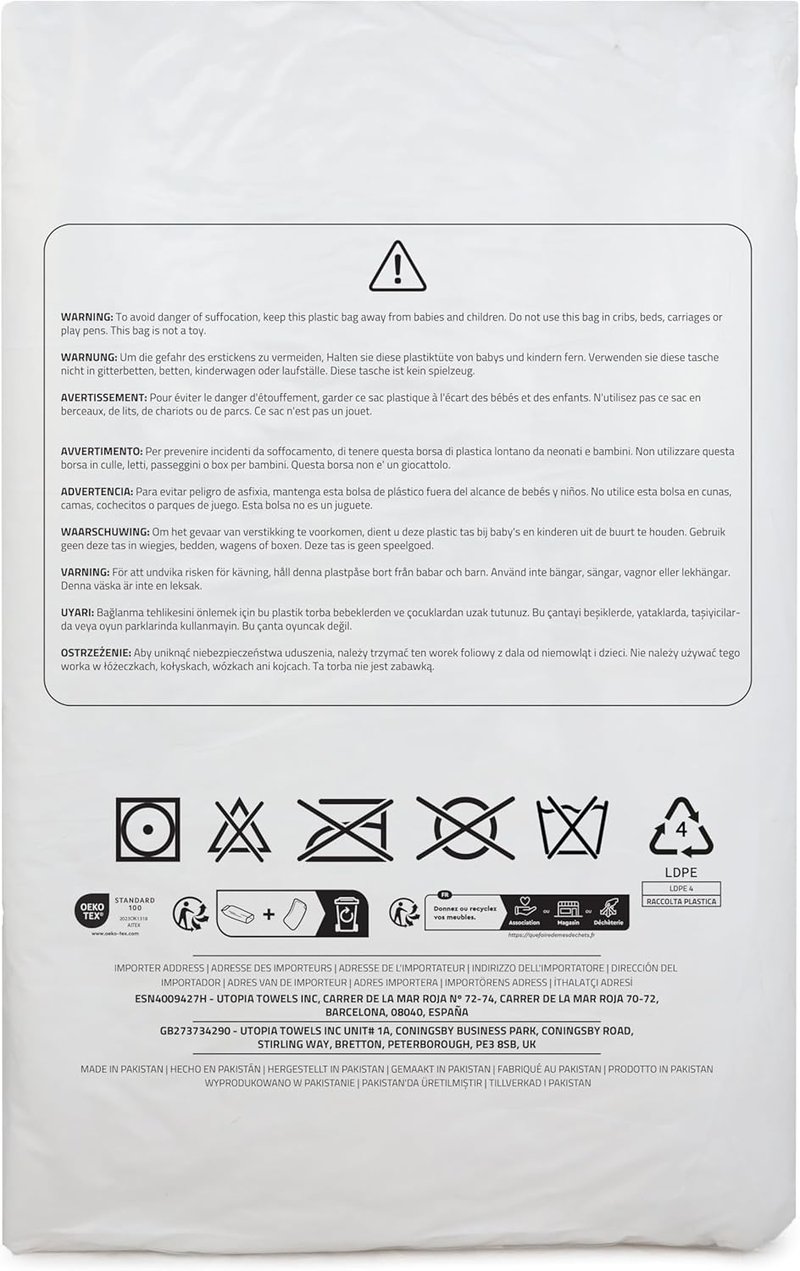 Utopia Bedding 4 db-os Fehér Párna Belső 50x50 cm - Töltelék Díszpárnához, Kanapéhoz