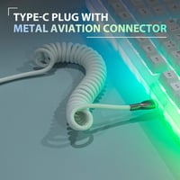 EPOMAKER Mix 1,8m-es fehér spirál USB-C kábel, leválasztható csatlakozóval, mechanikus gamer billentyűzetekhez 2