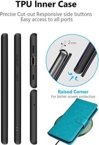 Sony Xperia 10 III Világoskék Bőrtok Pénztárcával és Állvánnyal 4