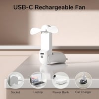 JISULIFE 3 az 1-ben Kézi Ventilátor Powerbank és Zseblámpa Funkcióval - Tölthető USB, 12-19 Órás Üzemidő, Hordozható, Fehér 5
