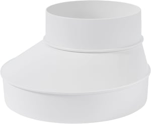 Vent Systems Redukcia pre ventilačné potrubie 150-100 mm - Biely plastový adaptér pre vzduchotechnické systémy HVAC, jednoduchá montáž