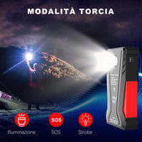 DINKALEN 800A erős hordozható autós bikázó powerbank, LED lámpával 4