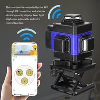VISLONE 4D Önbeálló Vonallézer Tripod Állvánnyal - 16 Vonalas Lézeres Szintező, USB Tölthető, 2x2400 mAh Akkumulátorral, 360° Forgatható Tal 4