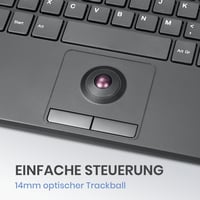 Perixx PERIBOARD-538 Kompakt Vezetékes USB Billentyűzet Beépített Trackball-lal, Ollós Mechanizmus, 2 USB Hub, Numerikus Billentyűzet, Német 4