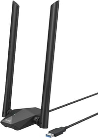 BrosTrend AX1800 WiFi 6 USB adapter PC-hez, nagy hatótávolságú, kettős sávú (1201Mbps/5GHz + 574Mbps/2.4GHz), két 5dBi antennával, Windows 1 1