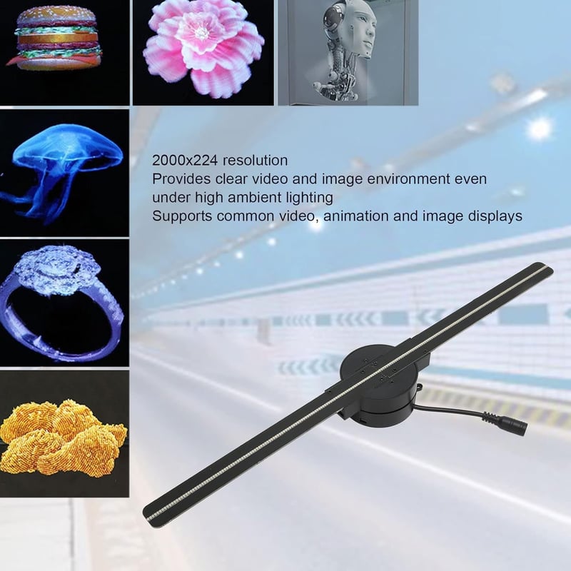 WIFI-s 3D Hologram Ventilátor - 224 LED-es, 16,5" Full HD Reklámkivetítő
