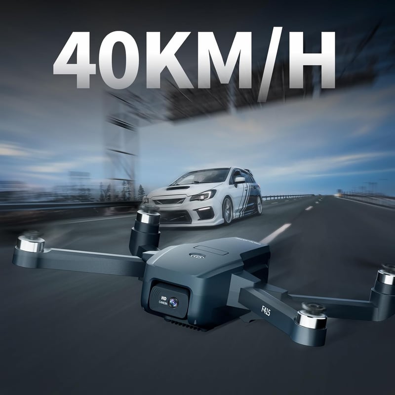 FAKJANK F415 Összecsukható Drón 4K HD Dupla Kamerával, 20 Perces Repülési Idővel, 5GHz WiFi, Kefe Nélküli Motor, 3D Flip Funkcióval Kezdőkne