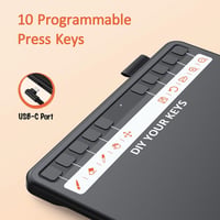 UGEE S640 Grafikus Rajztábla 8192 Nyomásérzékenységgel, 10 Gyorsgombbal - Kompatibilis Windows, Mac, Linux és Android Rendszerekkel 2