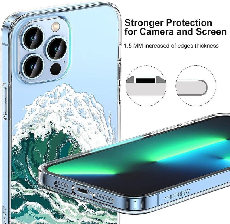iPhone 13 Pro Max Átlátszó Hullámminás Ütésálló Szilikon Védőtok
