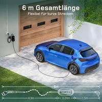 dé Type 2 Elektromos Autó Töltőkábel Schuko 3.68 kW Digitális Kijelzővel, 6m, Hordozható, IP66 Vízálló, Kompatibilis ID.3, ID.4, Model 3, ZO 5