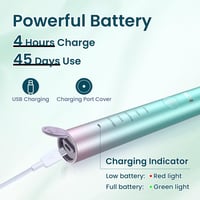 YUNCHI Y7 Elektromos fogkefe, 5 üzemmód, 40.000 rezgés/perc, kék + 10 pótfej 6