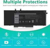 ASUNCELL 15.2V/68Wh Laptop Akkumulátor Dell Latitude 5401 5411 5501 5511 és Precision 3541 3551 Sorozathoz - 4 Cellás Li-ion Csereakku 7