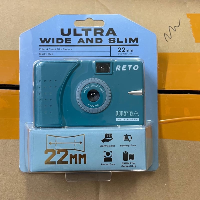 RETO kék, újratölthető 35mm-es analóg fényképezőgép széles látószögű objektívvel