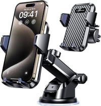 VANMASS Autós Telefontartó, Univerzális Szélvédőre és Szellőzőrácsra, Tapadókorongos, 360° Forgatható, Fekete 1