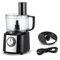 Robot de bucătărie TopStrong 800W, 2L, cu 3 discuri de tăiere, pentru frământat — defect, pentru piese: locașul cuțitului interior este rupt (stare: vezi a 2-a imagine) 1
