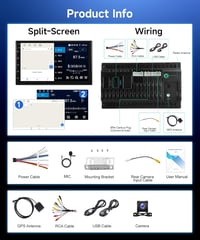 Rimoody 7" 2 DIN Autórádió Android 13 - 4G+64GB Vezeték Nélküli Carplay, GPS Navigáció, WiFi, Érintőképernyő, Bluetooth, Tükrözés, FM/RDS, 3 8
