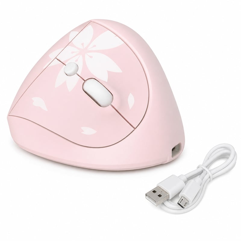 Mytrix Sakura Pink 2.4GHz bežični ergonomski miš — neispravan, za dijelove: ne povezuje se s prijamnikom (stanje: vidi 2. sliku)