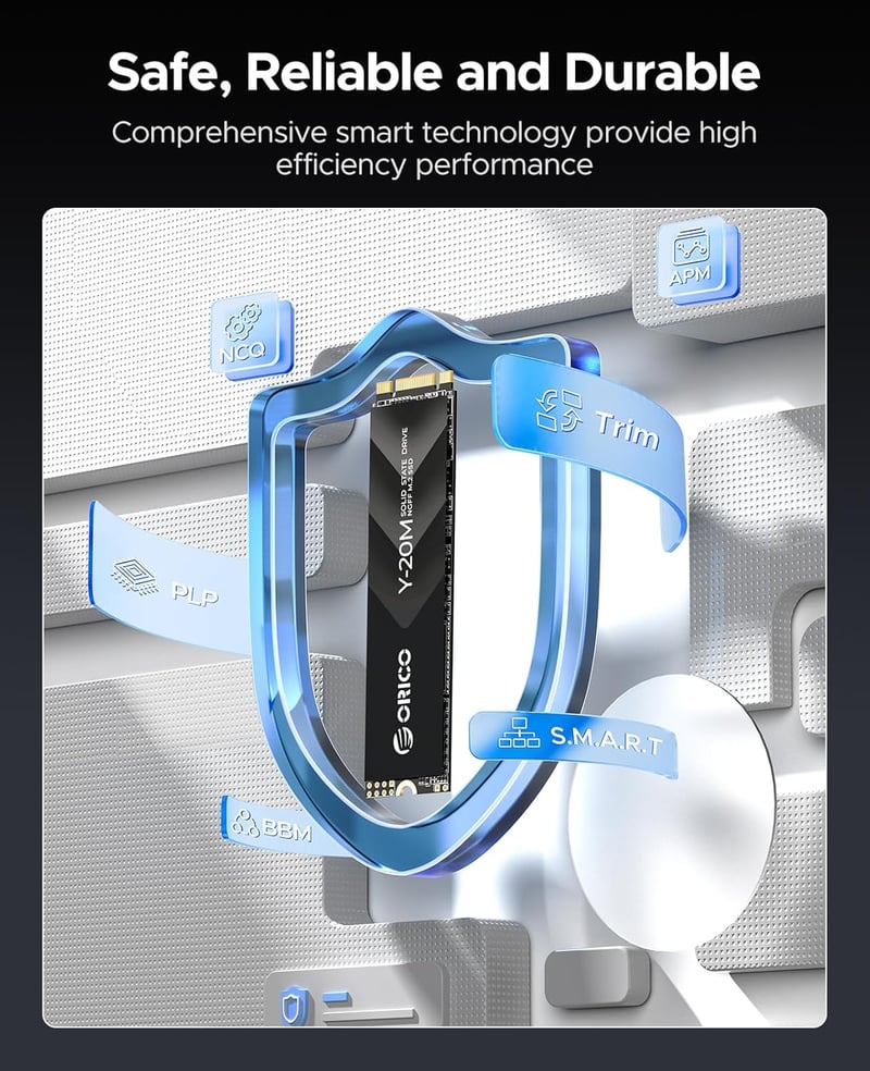 ORICO 4TB M.2 2280 SATA SSD - Belső SSD Meghajtó 500MB/s Olvasási Sebességgel - Laptop és Asztali PC Kompatibilis B+M Kulcs