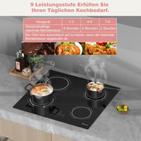 Disaenvir 60 cm-es Indukciós Főzőlap 4 Zónával, 6400W, Flexibilis Zóna, Érintésvezérlés, 9 Teljesítményszint, Időzítő, Szünet Funkció, 220V 2