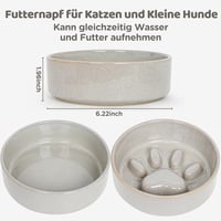 Skrtuan Kerámia Kutyatál Szett - 2 db 450 ml-es Etető és Lassító Tál Kisméretű Kutyáknak és Macskáknak, Mosogatógépben Mosható, Cseppmentes 7