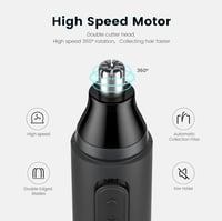 WENIVO Újratölthető Orr- és Fülszőrnyíró, IPX7 Vízálló Szemöldök és Arc Trimmelő, USB-C Töltés, 9000 RPM Motor, Férfiaknak és Nőknek 7