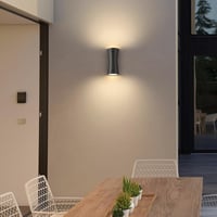 EDISHINE Kétirányú LED Kültéri-Beltéri Fali Lámpa, Sötétszürke Fém, IP44 Vízálló, GU10 Foglalat, Modern Terasz Erkély Világítás 9