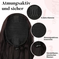 Brikabia 66 cm-es hullámos fekete póthaj lófarokba, csatos műhaj hosszabbítás 3