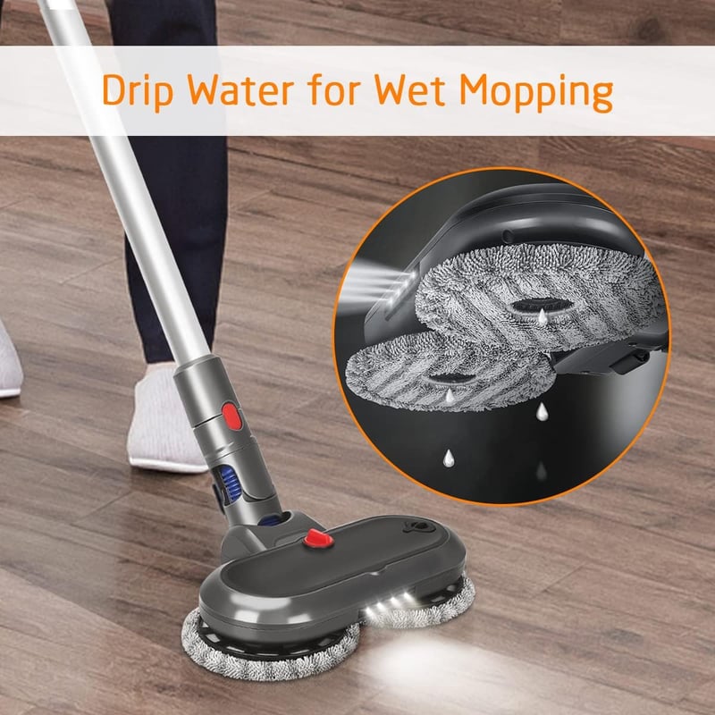DrRobor Felmosó Adapter Dyson V11 V10 V15 V8 V7 Porszívókhoz - Víztartályos Feltét LED Világítással és 6 Mosható Moptalppal