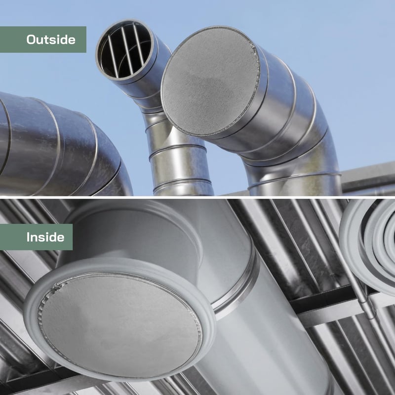 Vent Systems 125 mm Kerek Horganyzott Acél Szellőzőcső Fedél - Eső Elleni Védelem Szárítógéphez, Fűtés-Hűtés Rendszerekhez - Kültéri-Beltéri