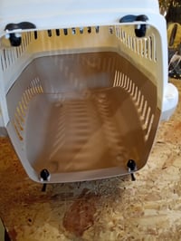 Kerbl Pet Expedion szállítóbox kutyának macskának 45x30x30 cm krém/taupe műanyag — ajtó nélküli szállítóbox (állapot: lásd a 2. képet) 2