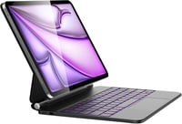 HOU iPad Air 13 és Pro 12.9 Billentyűzetes Tok - QWERTZ, Érintőpaddal, 7 Színű Háttérvilágítással, Mágneses Kialakítással, Kompatibilis 3-6. 6