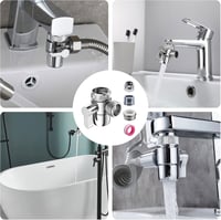 ANBOO 3-Utas Csapváltó Szelep M22/M24/G1/2 Adapterekkel - Réz-Cink Ötvözet Elosztó Mosogatógéphez, Mosógéphez és Zuhanyfejhez 7