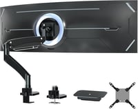 PUTORSEN Monitortartó Kar 22-57" Képernyőkhöz - Magasságállítható Asztali Monitorrögzítő 27kg-ig, VESA 200x200mm, Ultraszéles Monitorokhoz,  1