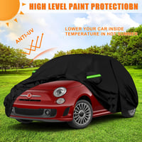 LMYDIDO Vízálló Autótakaró Fiat 500/500C/500E/Abarth (2007-2024) - Teljes Garázsponyva Cipzáras Ajtóval és Szélálló Pántokkal, UV-, Hó-, Eső 7