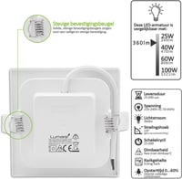 Négyszögletes LED spot 6W, meleg fehér, IP44, extra lapos, újracsomagolt 3