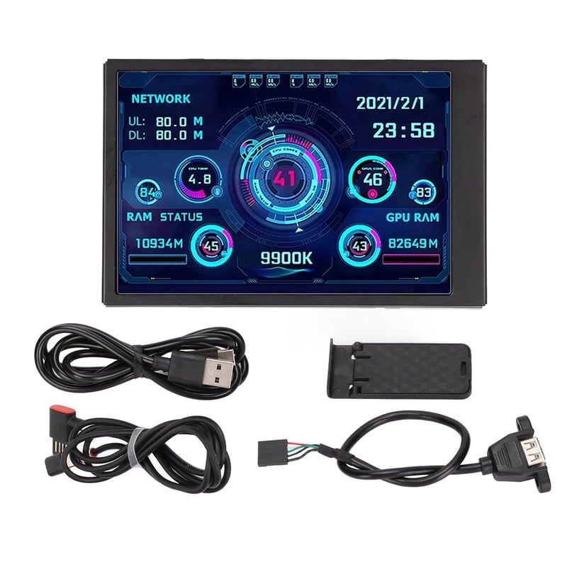 Bewinner 3,5" IPS PC Hőmérséklet és Teljesítmény Kijelző - CPU, RAM, HDD Monitor