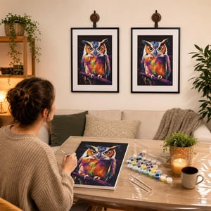 Kreativni set za slikanje: 1x slika 30x40 cm + 2x okvir + 2x kuka + PVC stolnjak