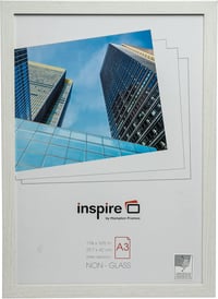 Hampton Frames Bergen A3 Fehér Képkeret - 30x42 cm Falra Szerelhető Plexiüveges Fotókeret Poszterhez, Álló és Fekvő Elrendezéshez 1