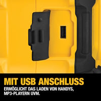 DeWalt DCR011 Bluetooth Hangszóró - Vezeték Nélküli Zenelejátszás Hordozható Kivitel, Akkumulátor Nélkül 7