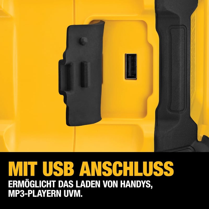 DeWalt DCR011 Bluetooth Hangszóró - Vezeték Nélküli Zenelejátszás Hordozható Kivitel, Akkumulátor Nélkül
