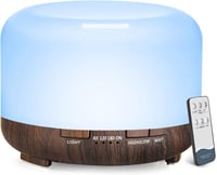 LONID 500ml Fekete Fa Aroma Diffúzor és Párásító Jógához, Babaápoláshoz, Automatikus Kikapcsolással 1