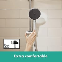 hansgrohe Pulsify Select S Víztakarékos Zuhanyszett 3 Sugártípussal - Króm Kézizuhany Fali Tartóval és Gégecsővel, Állítható Fejjel, Relaxác 6