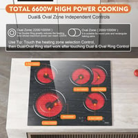 Hobsir hob LH06 üvegkerámia főzőlap 4 zónás 60cm érintésvezérlés 6600W 2